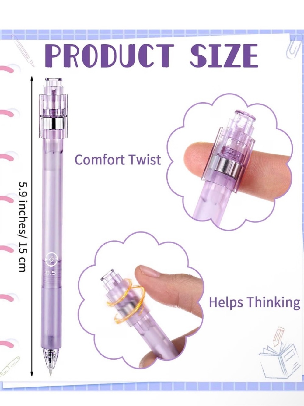 Pink and Purple Spinning Fidget Pen Set